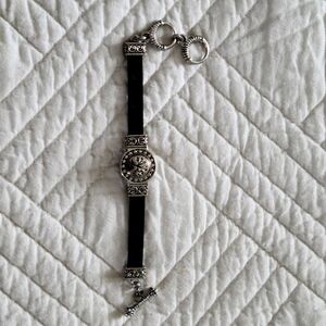 Black and Silver Bracelet with Ornate Design